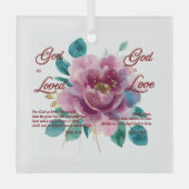 Gott ist die Liebe Bibel Verse Blumen Christlich Ornament Aus Glas (Vorderseite)