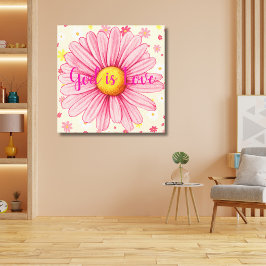 Gott ist die Liebe farbenfrohe Sonnenblumenzitat Leinwanddruck