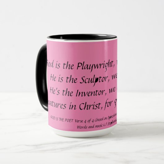 GOTT IST die Tasse Stephanie Hutchinson DICHTER (Vorderseite Links)