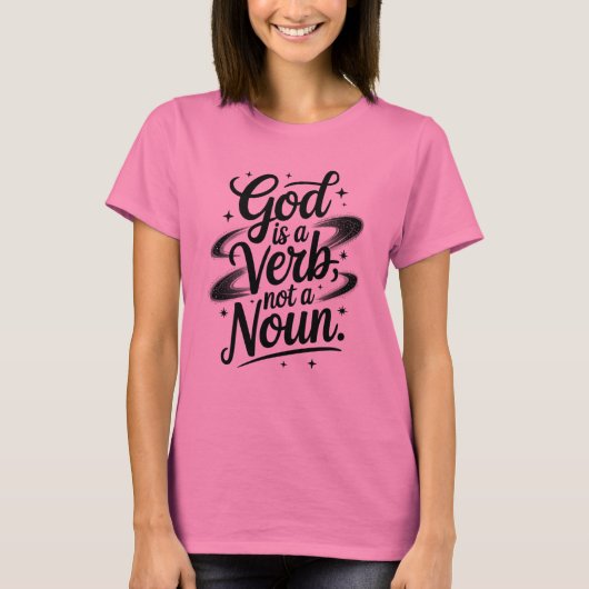 Gott ist ein Verb, kein Substantiv Text Typografy T-Shirt (Vorderseite)