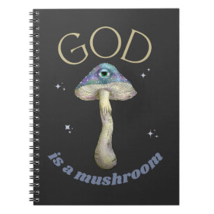 Gott ist ein Vintager Mushroom-Stil Notizblock