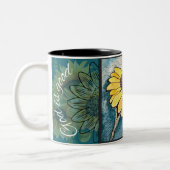 Gott ist eine gute Sonnenblume und Sonnenschein Zweifarbige Tasse (Links)