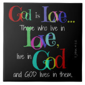 Gott ist Farbtext der Liebe-(John-4:16) auf Fliese (Vorderseite)
