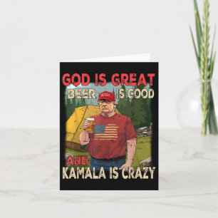 Gott ist groß Bier ist gut Kamala ist verrückt Fun Karte