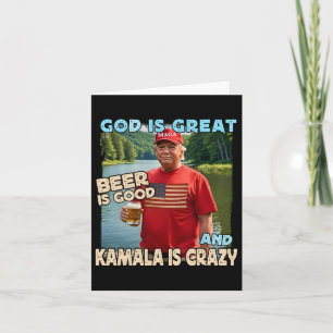 Gott ist groß Bier ist gut und Kamala sind verrück Karte