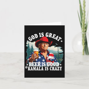 Gott ist groß Bier ist gut und Kamala sind verrück Karte