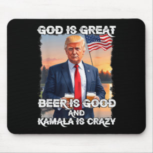 Gott ist groß Bier ist gut und Kamala sind verrück Mousepad
