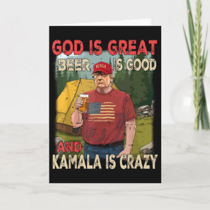 Gott ist großartig Bier ist gut Kamala ist verrück Karte