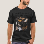 Gott ist große Katzen sind gute Menschen sind verr T-Shirt (Vorderseite)