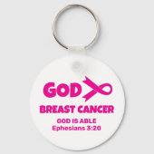 GOTT IST GRÖSSER ALS Christlicher BRUSTKREBS Schlüsselanhänger (Vorderseite)