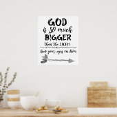 Gott ist größer als der Sturm Christlich Poster (Küche)