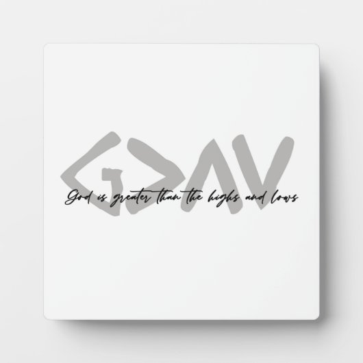 Gott ist größer als die Höhen und Tiefen griechisc Fotoplatte (Vorderseite)