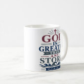 Gott ist größer als jeder Sturm Eleganter Glaube Kaffeetasse (VorderseiteRechts)