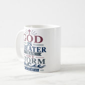 Gott ist größer als jeder Sturm Eleganter Glaube Kaffeetasse (Vorderseite Links)