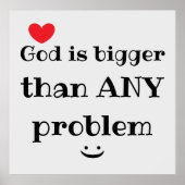 Gott ist größer als jedes Problem Glaubenssatz Poster (Vorne)