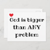 Gott ist größer als JEDES Problem Niedlich Postkarte (Vorne/Hinten)