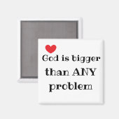 Gott ist größer als jedes Problem Niedlicher Glaub Magnet (Vorderseite/Rückseite)