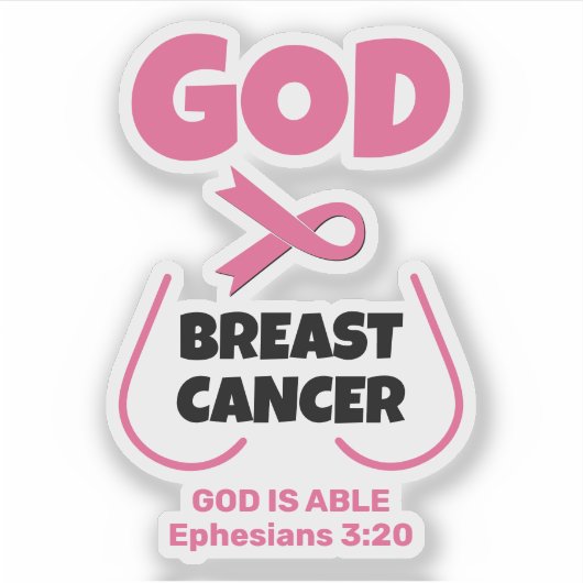 GOTT IST GRÖSSER ALS KREBS AUFKLEBER (Vorderseite)