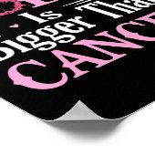 Gott ist größer als Krebs Brustkrebs Bewusstsein Poster (Ecke)