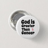 Gott ist größer als Krebs - Inspirationssinn Button (Vorne & Hinten)