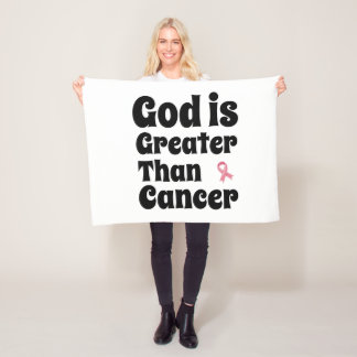 Gott ist größer als Krebs - Inspirationssinn Fleecedecke