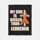 Gott ist größer als Leukemia Orange Ribbon Geschen Fleecedecke (Vorderseite)