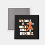 Gott ist größer als Leukemia Orange Ribbon Geschen Magnet (Vorderseite/Rückseite)