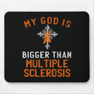 Gott ist größer als Multiple Sklerose Frau Fighter Mousepad