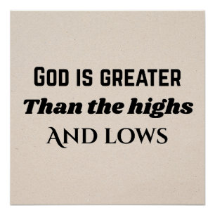 Gott ist größer Christliche Typografie Poster