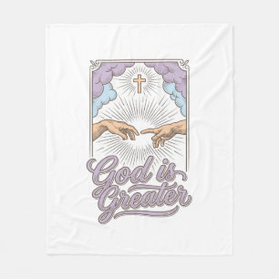 Gott ist größer Christliches Vintage-Gravur-Shirt_ Fleecedecke