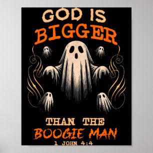 Gott ist größer Gruselzeit Christlich Lustig Hallo Poster