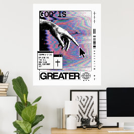 Gott ist größer Moderne christliche Streetwear-Syn Poster