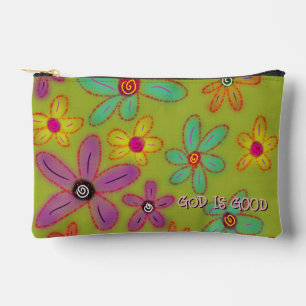 Gott ist gut Benutzerdefinierter Name Floral Zubehörtasche