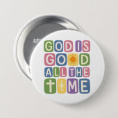 Gott ist gut Die ganze Zeit Retro Glaube Button (Vorne & Hinten)