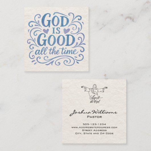 Gott ist gut, die ganze Zeit über die kirchliche V Quadratische Visitenkarte (Vorne/Hinten)
