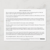 Gott ist gut zu dir (SJNS) Postkarte (Rückseite)