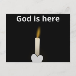 Gott ist hier Schöne Message Candle Postkarte