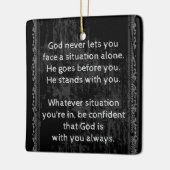 Gott ist immer bei dir, nie allein keramikornament (Links)