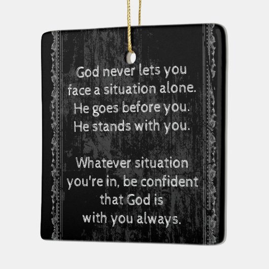 Gott ist immer bei dir, nie allein keramikornament (Links)