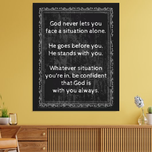 Gott ist immer bei dir, nie allein leinwanddruck (Insitu (Wohnzimmer))