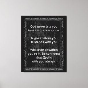 Gott ist immer bei dir, nie allein leinwanddruck