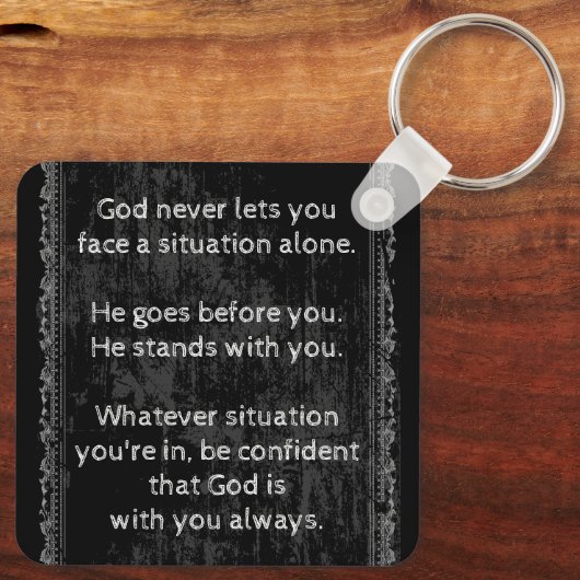 Gott ist immer bei dir, nie allein schlüsselanhänger (Rückseite)