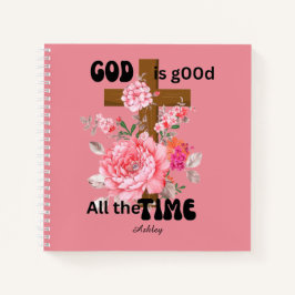 Gott ist immer gut christlicher Spruch floral  Notizblock