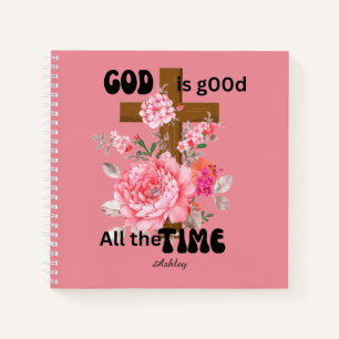 Gott ist immer gut christlicher Spruch floral Notizblock