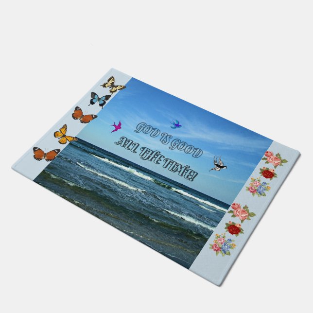 Gott ist immer gut fußmatte (Schrägansicht)