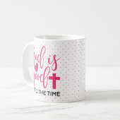Gott ist immer gut Polka Dot Christlich Kaffeetasse (Vorderseite Links)
