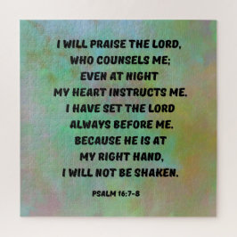 Gott ist immer mit mir Psalm 16:7-8 Bibel Verse Puzzle