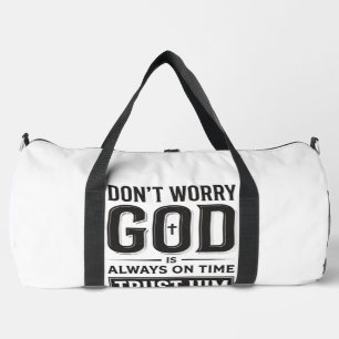 Gott ist immer pünktlich Christliches Typografie-D Duffle Bag