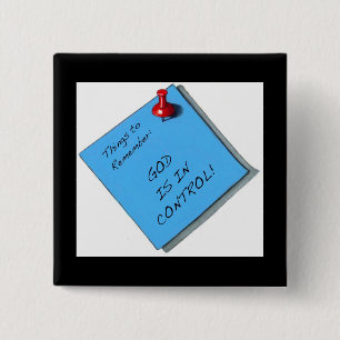 GOTT IST IN DER KONTROLLEN-NOTIZ BUTTON