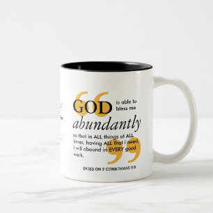 GOTT IST IN DER LAGE, Christliche Affirmation ZU B Zweifarbige Tasse